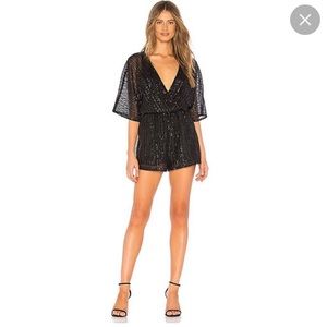 BB Dakota black sequin romper size M